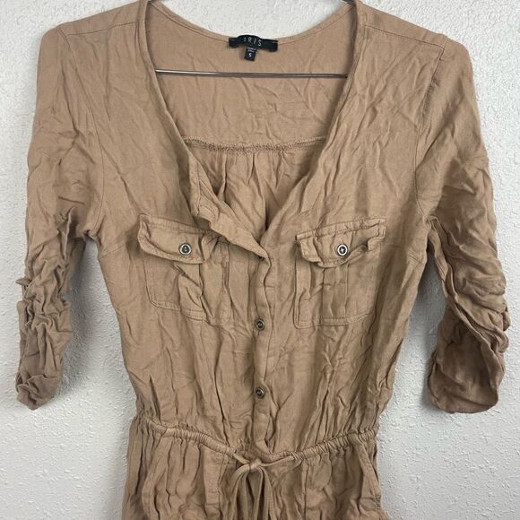 Pre-Owed Iris Womens Brown/Tan Shorts Romper Size S - Picture 2 of 4